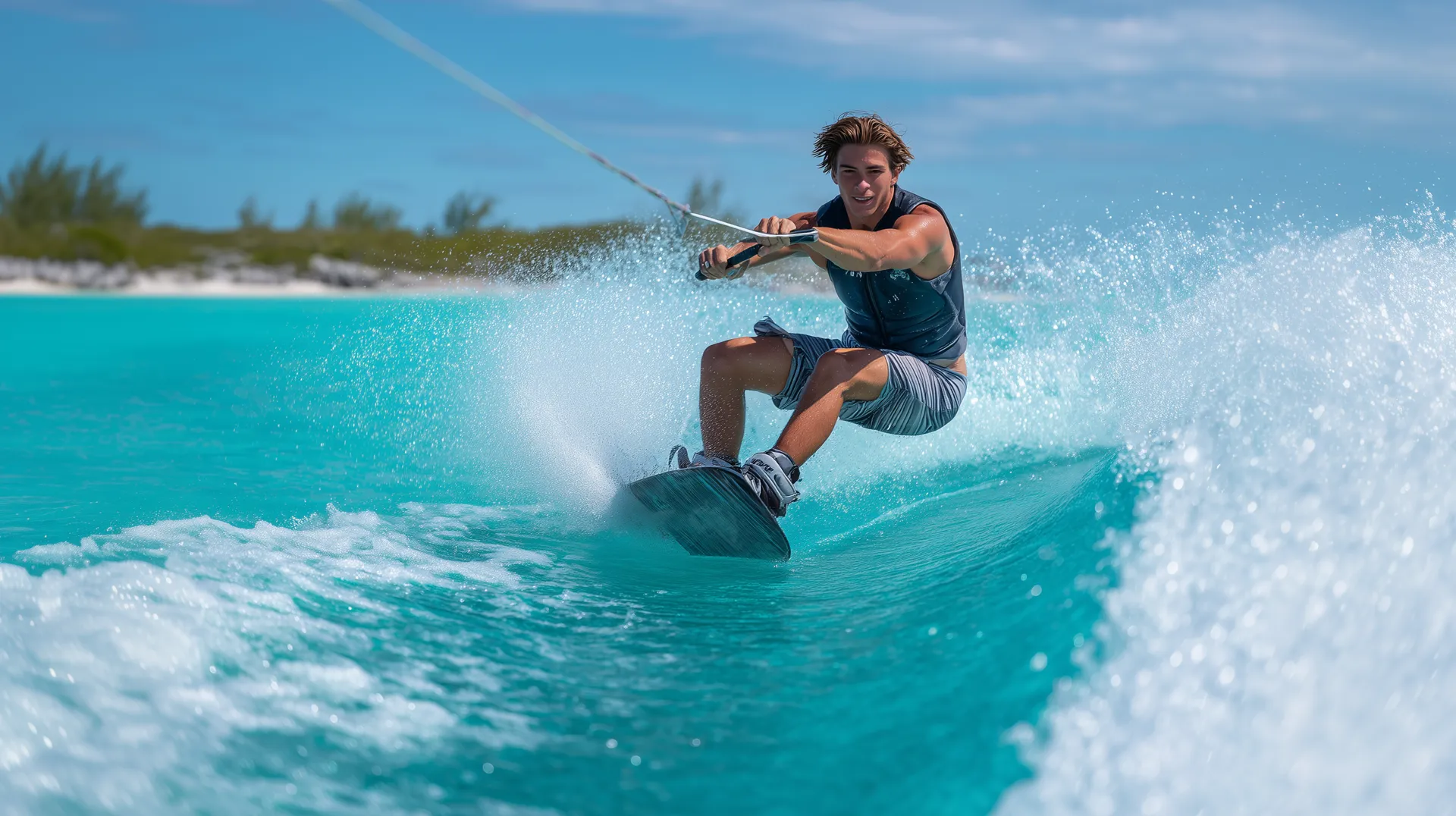 Wakeboarding near Virginia Key and Key Biscayne in Miami